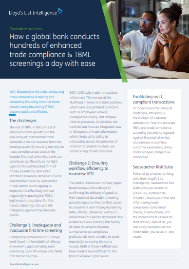 How a global bank conducts hundreds of enhanced trade compliance & TBML screenings a day with ease