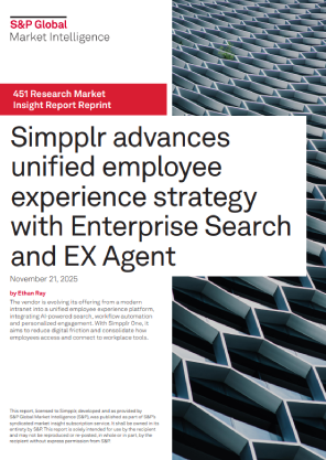 Simpplr featured in S&P Global Market Intelligence’s 451 Research report