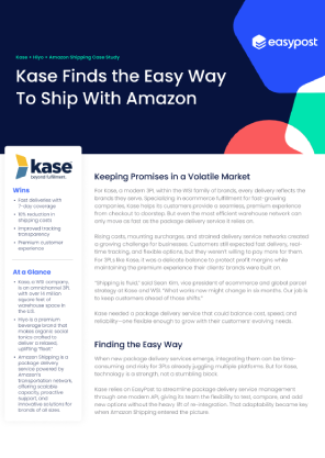 Kase Helps Brands Save With Amazon Shipping Through EasyPost